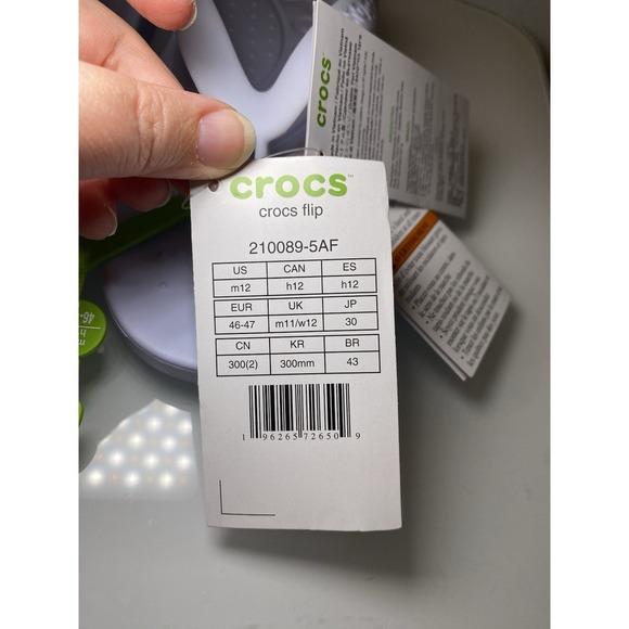 NEW Crocs Flip Flops Men's Size 12M Dreamscape Pale Blue/Purple Comfort Outdoor - Picture 6 of 11